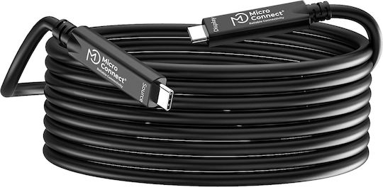 Microconnect Video Cable USB-C male - USB-C 60W Μαύρο 10m MC-USB3.2CC10-8K-OP