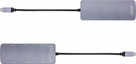 InLine USB 3.2 10 Port USB Hub with USB-C / USB-A Connection Grey