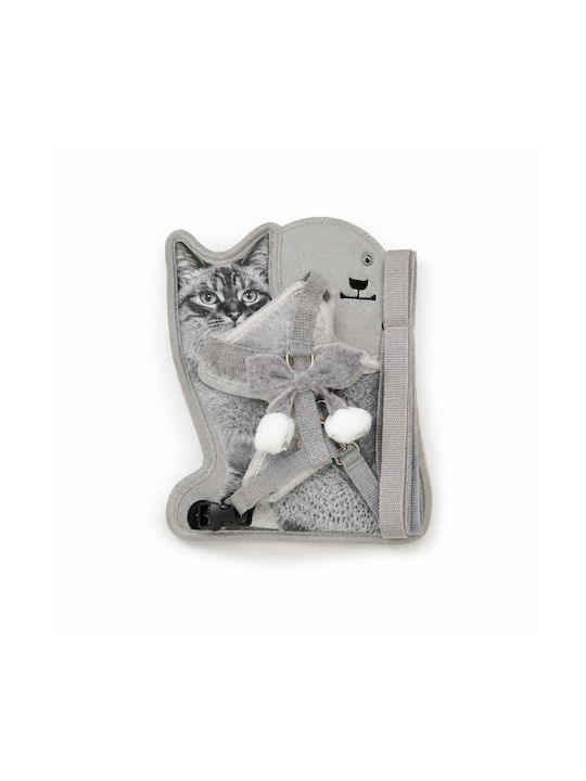 Harness Type Vest Cats Small Dogs Leash Bow Gray