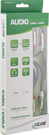 InLine Cablu 2x RCA De Sex Masculin - 2x RCA De Sex Masculin 3m 99263