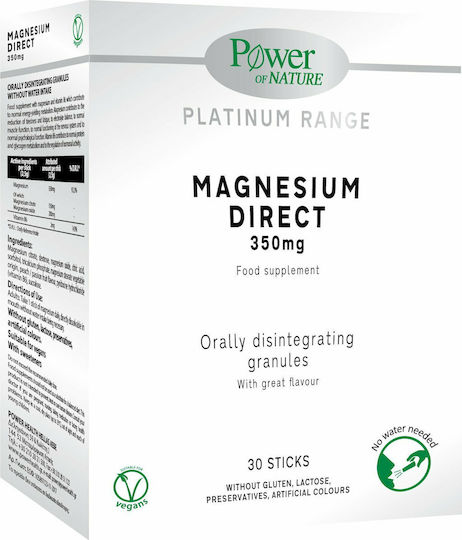 Power Of Nature Platinum Range Magneziu Direct 350mg cu Vitamina B6 30 Plicuri