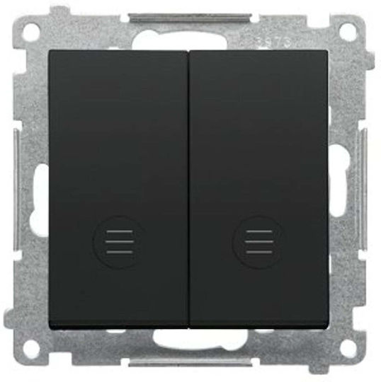 Kontakt-Simon Întrerupător Cu Buton Negru Culoare Full Face TP2L2.01/149