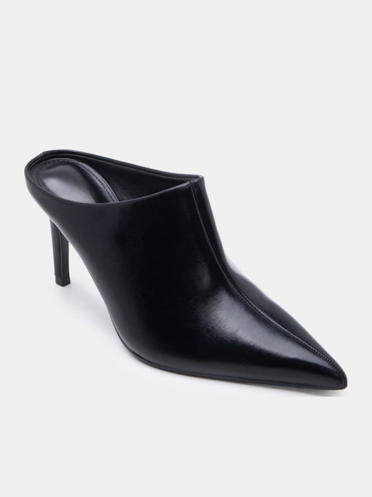 Damen Pantoletten mit Hoch Absatz in Schwarz Farbe