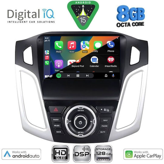 Digital IQ Auto-Audiosystem Für Ford Focus 2011-2018 Bluetooth USB Eingebautes Wi-Fi GPS Apple CarPlay Android Auto Mit Touchscreen 9 Zoll