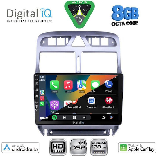 Digital IQ Car Audio System for Peugeot 307 2001-2008 Bluetooth USB Wi-Fi GPS Apple CarPlay Android Auto with 9 Inch Touch Screen DIGITAL IQ BXF 18512 CPAA