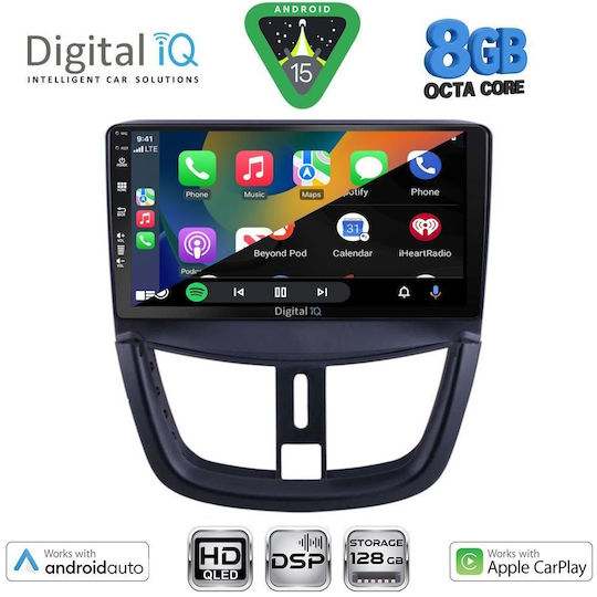 Digital IQ Car Audio System for Peugeot 207 2007-2014 Bluetooth USB Wi-Fi GPS Apple CarPlay Android Auto with 9 Inch Touch Screen DIGITAL IQ BXF 18507 CPAA