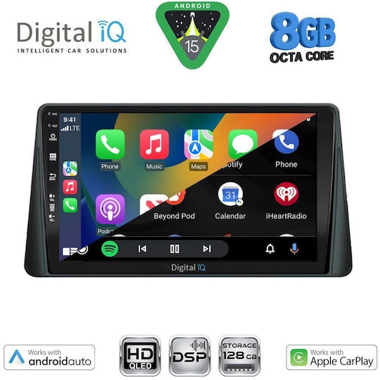 Digital IQ Auto-Audiosystem Für Ford Focus 2019-2025 Bluetooth USB Eingebautes Wi-Fi GPS Apple CarPlay Android Auto Mit 9 Zoll Touchscreen