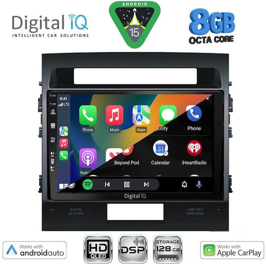 Digital IQ Car Audio System for Toyota Land Cruiser 2008-2015 Bluetooth USB Wi-Fi GPS Apple CarPlay Android Auto with 10 Inch Touch Screen DIGITAL IQ BXF 18724 CPAA