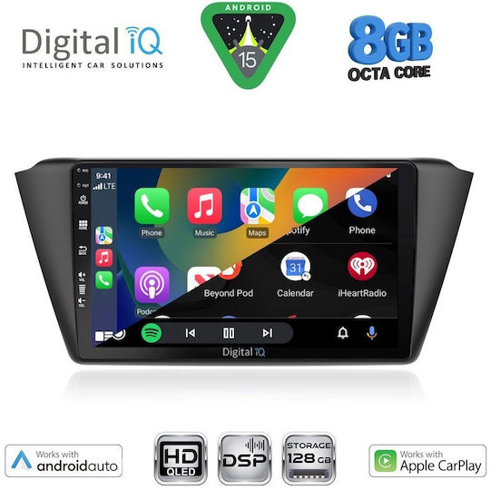 Digital IQ Car Audio System for Skoda Fabia 2015-2022 Bluetooth USB Wi-Fi GPS Apple CarPlay Android Auto with 9 Inch Touch Screen DIGITAL IQ BXF 18582 CPAA