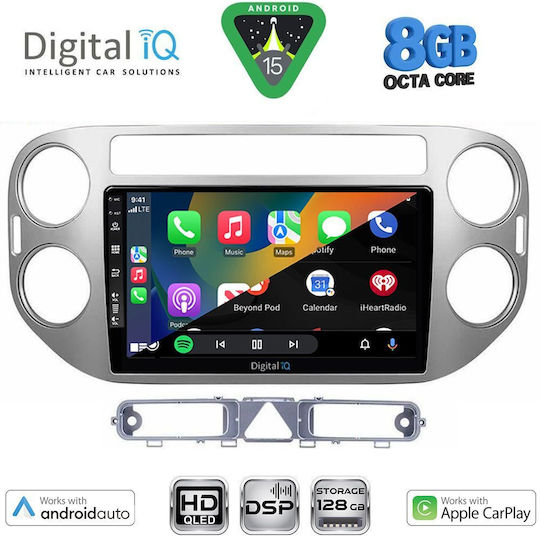 Digital IQ Auto-Audiosystem für Volkswagen Tiguan 2004-2011 (Bluetooth/USB/WiFi/GPS/Apple CarPlay/Android Auto) mit 9 Zoll Touchscreen