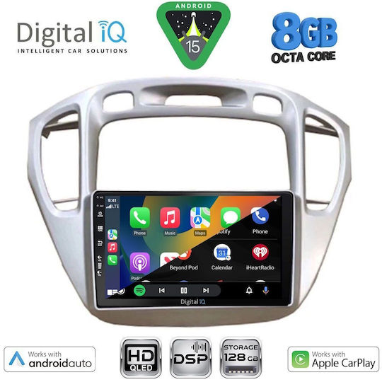 Digital IQ Car Audio System for Toyota Highlander 2002-2009 Bluetooth USB Wi-Fi GPS Apple CarPlay Android Auto with 9 Inch Touch Screen DIGITAL IQ BXF 18718 CPAA