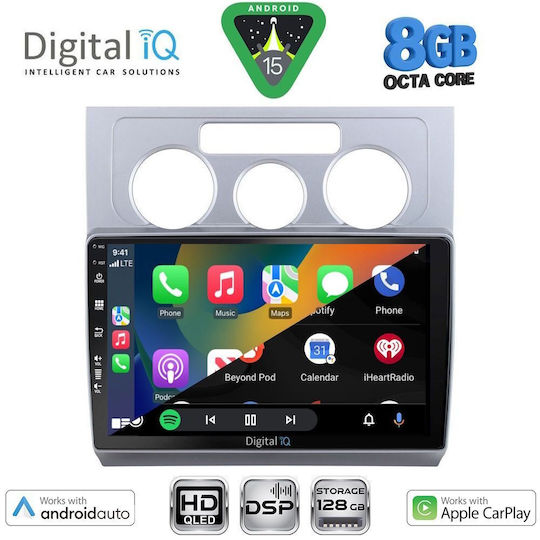Digital IQ Ηχοσύστημα Αυτοκινήτου για Volkswagen Touran 2003-2010 με A/C (Bluetooth/USB/WiFi/GPS/Apple-Carplay/Android-Auto) με Οθόνη Αφής 10"