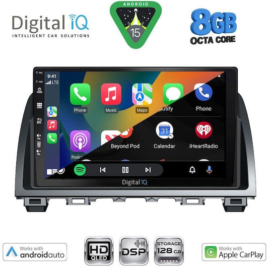 Digital IQ Auto-Audiosystem Für Mazda 6 2012-2017 Bluetooth USB Eingebautes Wi-Fi GPS Apple CarPlay Android Auto Mit 9 Zoll Touchscreen