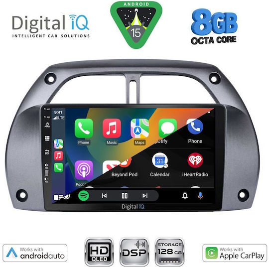 Digital IQ Auto-Audiosystem für Toyota RAV 4 2000-2006 mit A/C (Bluetooth/USB/WiFi/GPS/Apple CarPlay/Android Auto) mit 9 Zoll Touchscreen