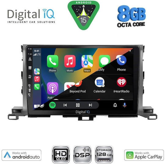 Digital IQ Car Audio System for Toyota Highlander 2014-2019 Bluetooth USB Wi-Fi GPS Apple CarPlay Android Auto with 10 Inch Touch Screen DIGITAL IQ BXF 18700 CPAA