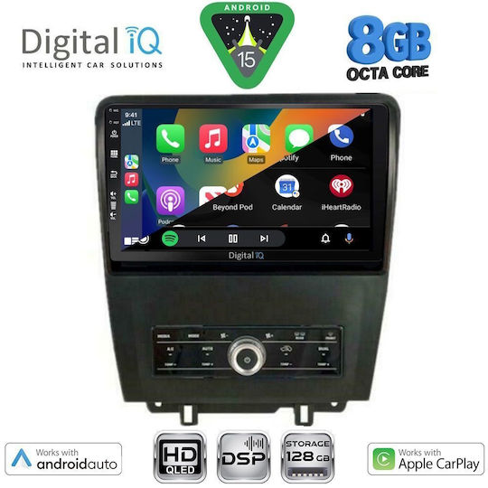 Digital IQ Car Audio System for Ford Mustang 2010-2015 with Touch Screen 9" Bluetooth USB Wi-Fi GPS Apple CarPlay Android Auto