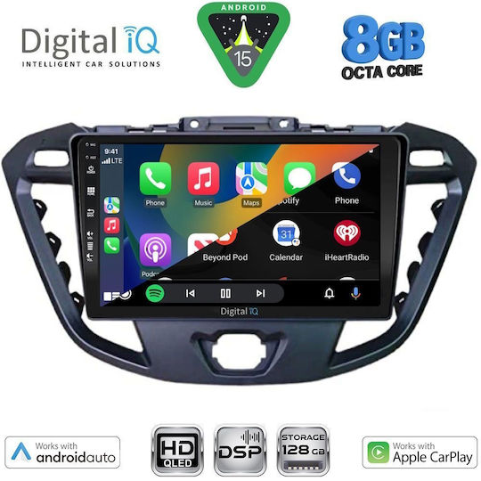 Digital IQ Ηχοσύστημα Αυτοκινήτου για Ford Transit Custom / Tourneo Custom 2013-2019 (Bluetooth/USB/WiFi/GPS/Apple-Carplay/Android-Auto) με Οθόνη Αφής 9"