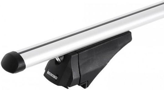 Menabo Car Roof Bars Aluminum Tiger 118.5cm for Kia Mini Subaru Mini Set with Roof Rack Legs Silver