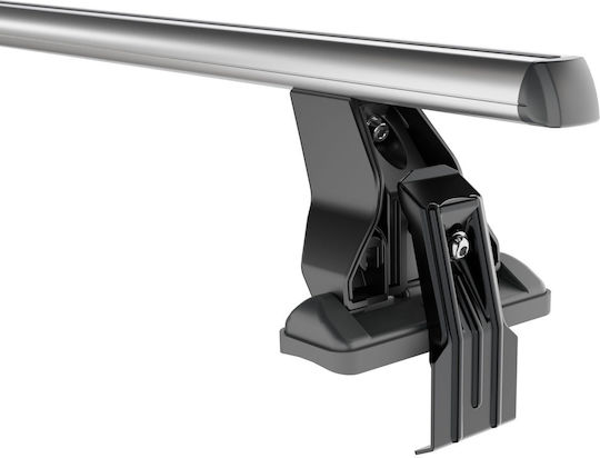 Menabo Komplettes Set Elektrische Gitarren Autodachträger Aluminium Omega L 130 cm Silber für Toyota Hilux An30 4 Türen 2011–2015 2 Stück 9810 Mb+13470 Mb Mp.to.13470/mb-omgs-3