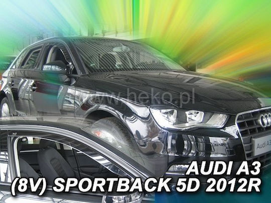 Heko Set of Windbreakers Front Car Dark Fime for Audi A3 2pcs