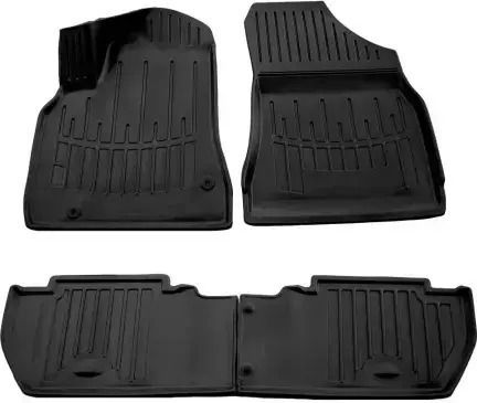 Race Axion Set of Front and Rear Mats 4pcs Tray Type for Peugeot Partner Citroen Berlingo 2008-2018 Black