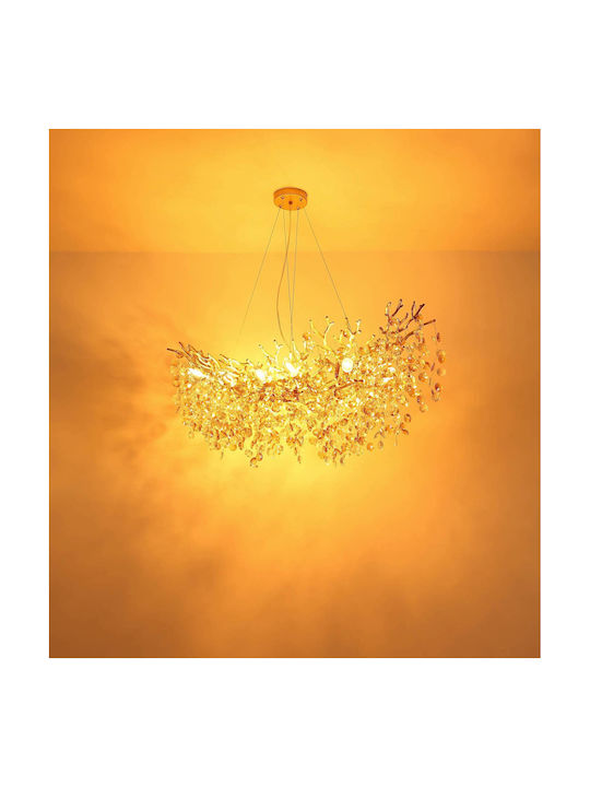 Globo Lighting Πολυέλαιος 16xE14 με Κρύσταλλα Χρυσός 64138H4G