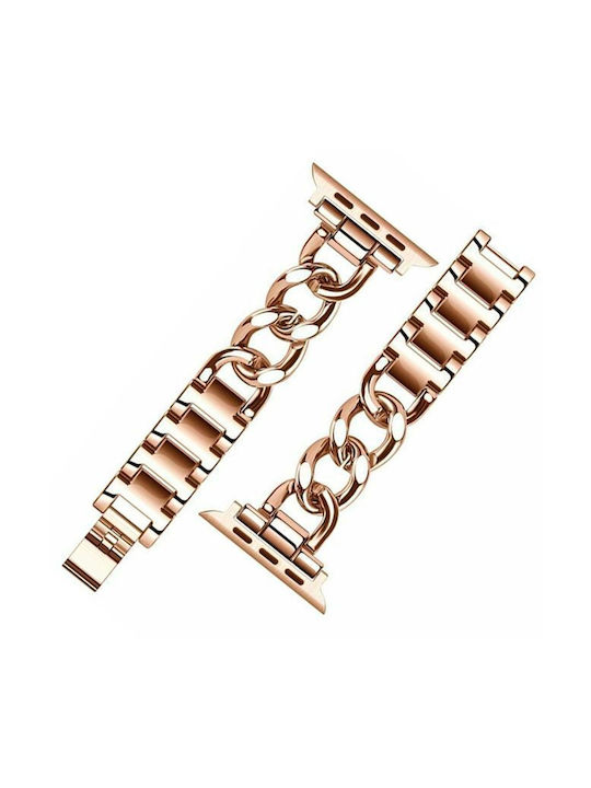 Λουράκι Elegant Metal Beads Bracelet Rose Gold Apple Watch 38 40 41 42mm Series 10 2024 Λουράκι Elegant Metal Beads Bracelet Rose Gold Apple Watch 38 40 41 42mm Series 10 2024