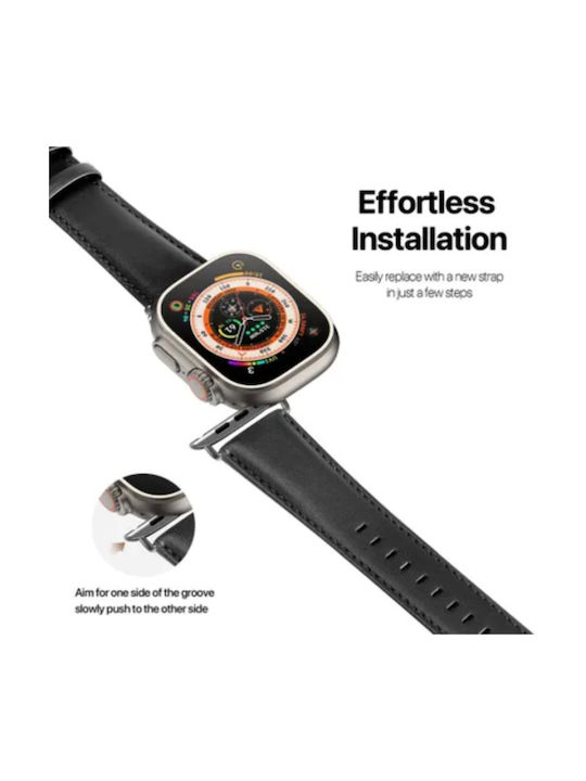 Dux Ducis Λουράκι Δερμάτινο Μαύρο (Apple Watch 38/40/41mm)