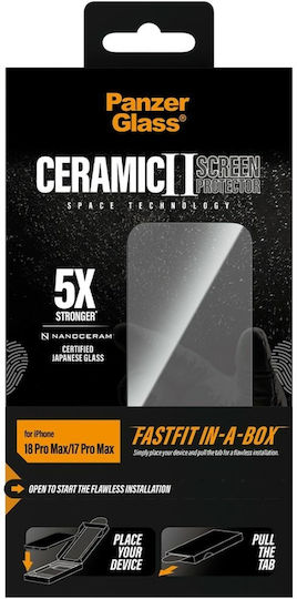 PanzerGlass Keramik Displayschutzfolie Apple iPhone 18 Pro Max / iPhone 17 Pro Max Mit Schnellbefestigung In-Box
