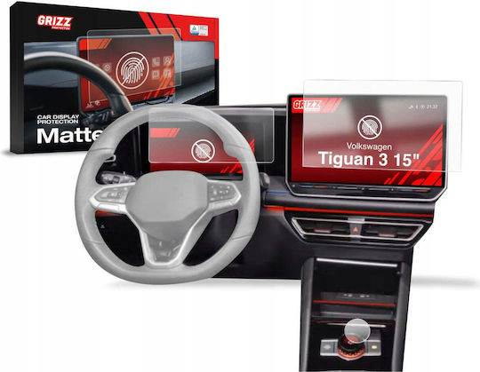 GrizzGlass Matt Film GrizzGlass Cardisplay Schutz Volkswagen Vw Tiguan 3 15" 2024-2025 3in1