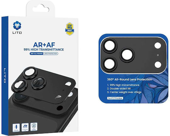 Lito Crown Halo Ar + Af Protectoare Pentru Camera Mobilă Lentilă Iphone 18 Pro Negru