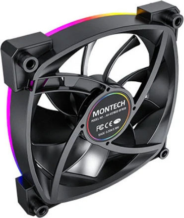 Montech Case Fan 120mm 1600rpm 59cfm with ARGB Lighting 3pcs Black