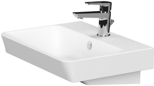 Cersanit Ceramic Vessel Bathroom Sink with Faucet 50x38cm White