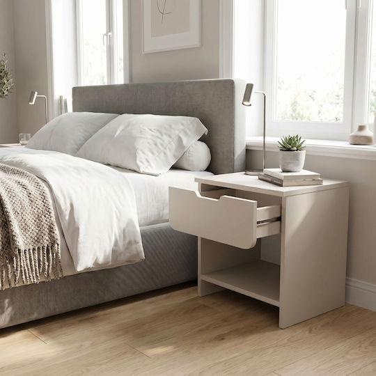 Mida Nachttisch Holz Beige 45x40x52cm