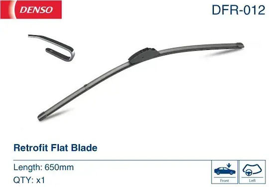 Denso Lamelă Ștergător Față Retrofit Plat U-cârlig M10 650mm Citroen Fără Articulație 26 Inch 154g Spoiler Stânga