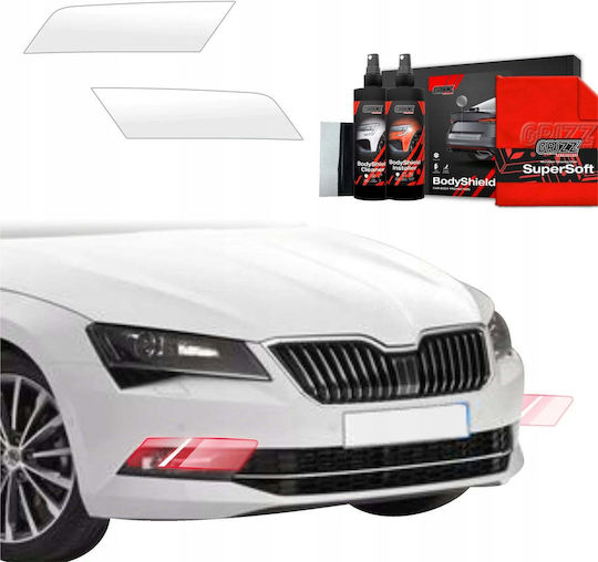 Grizzglass Protective Film Fog Lights Grizzglass Bodyshield Skoda Superb 3 Combi 2015-2019 2in1