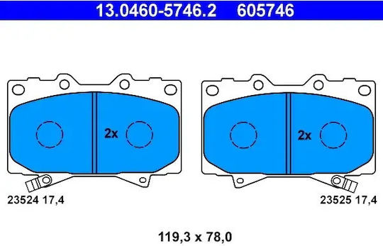 Спирачни накладки Lexus Lx Uzj100 Ate 13046057462