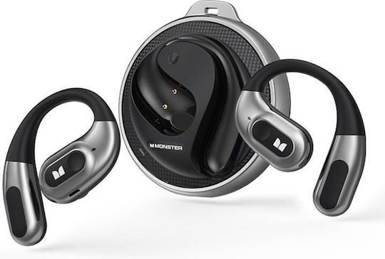 Monster AC330 Open Ear Bluetooth Handsfree Ακουστικά με Αντοχή στον Ιδρώτα και Θήκη Φόρτισης Μαύρα