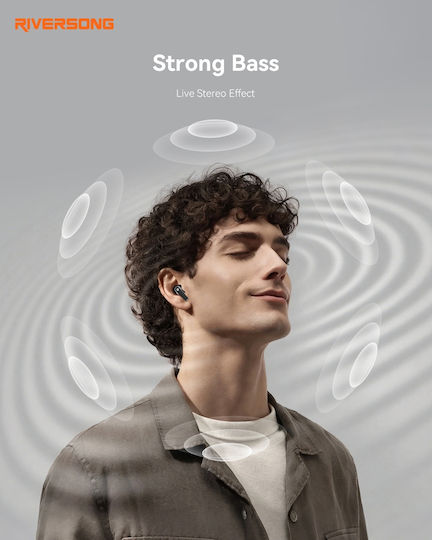 Riversong Utopia H10 In-ear Bluetooth Handsfree Ακουστικά με Θήκη Φόρτισης Καφέ