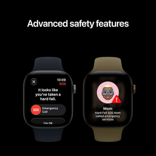 Apple Watch Series 12 Aluminium 42mm Αδιάβροχο με Παλμογράφο (Light Gold Aluminium with Sand Sport Band - S/M)