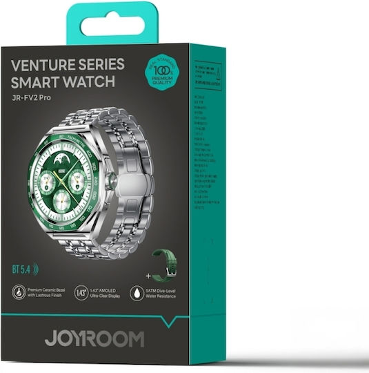 Joyroom Venture Series JR-FV2 Pro Aluminum Waterproof Smartwatch with Heart Rate Monitor (Silver)