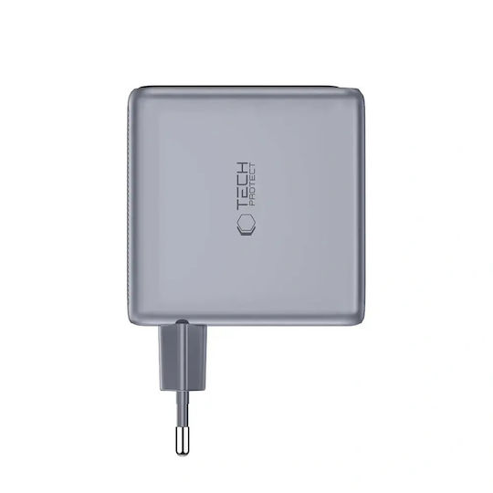 Tech-Protect Wireless Charger with USB-A Port and 3 USB-C Ports 140W Power Delivery / Quick Charge 3.0 Dark Grey (Powervision NC140W-GAN)
