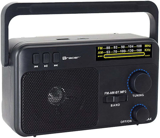 Tracer Soundwave Retro Tischplatte Radio Elektrisch mit Bluetooth und USB Schwarz