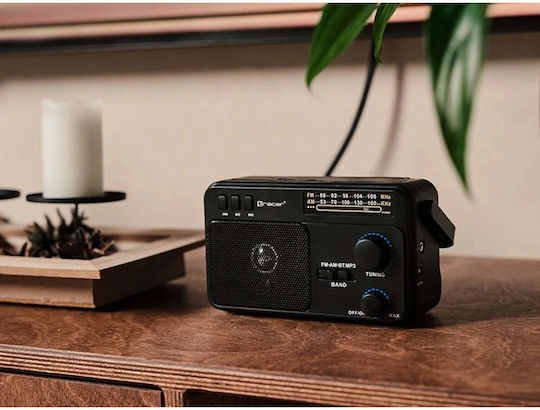 Tracer Soundwave Retro Tischplatte Radio Elektrisch mit Bluetooth und USB Schwarz