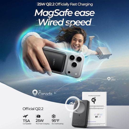 Lisen P604 Qi2 Power Bank 10000mAh 65W Schwarzes