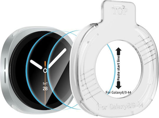 Tech-Protect Easy Set+ 2er Pack Gehärtetes Glas für Galaxy Watch 8 / 9 44 mm 2 Stück