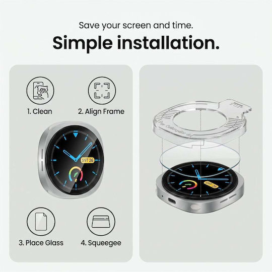 Tech-Protect Easy Set+ Gehärtetes Glas Für Samsung Galaxy Watch 8 / 9 (40 Mm) 1 Stück