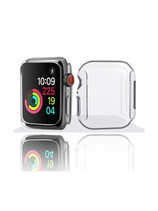 TPU Silicone Full Coverage Case for Apple Watch Series 4 5 6 44mm SE 44mm SE 2022 44mm Transparent