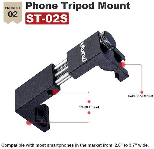 Ulanzi Phone Vlogging Super Extension Tripod Handle Outfit 3 με Φωτισμό Μαύρο