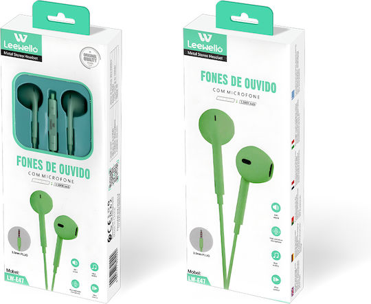 Lw-e47 In-ear Handsfree Headphones with Connector 3.5mm Green